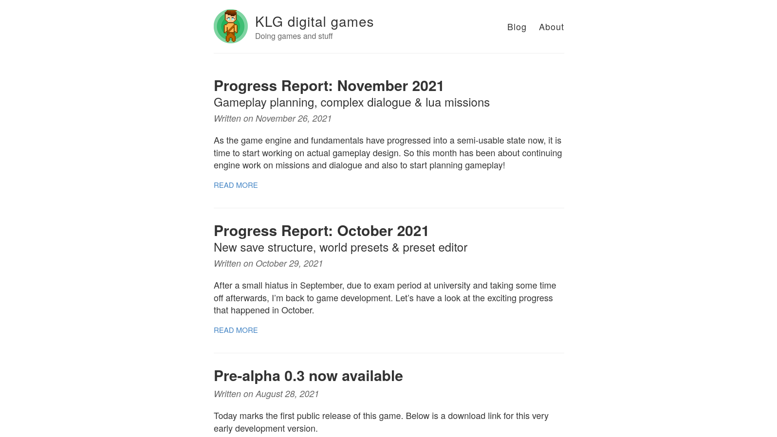 Screenshot of the gamedev.kay-gonschior.de website